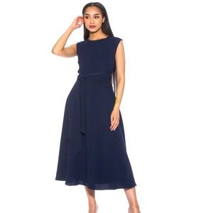 NWOT - Paris Asymmetric Dress! Navy Blue! Picture doesn’t reflect correct color.